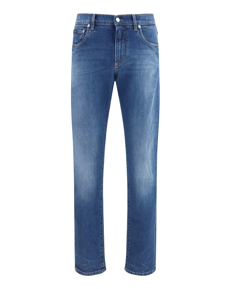Dolce & Gabbana Men's Jeans Slim Stretch Black Denim Blue Cotton Blue