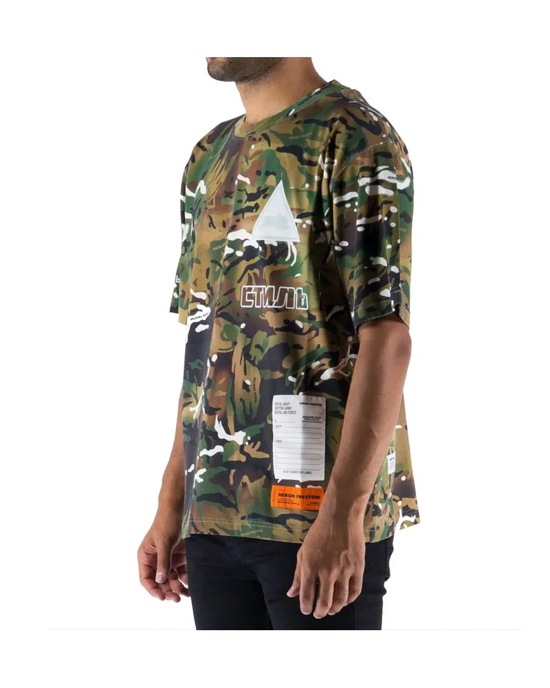 Heron Preston Men's Bicolor Cotton T-Shirt Multicolor