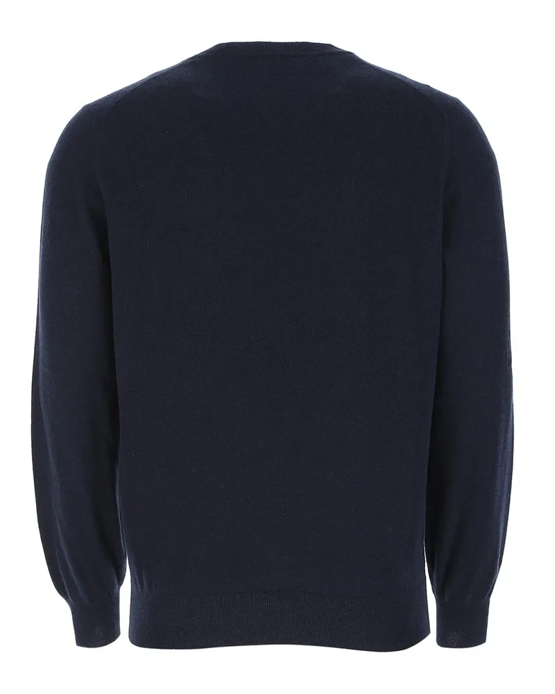 Brunello Cucinelli Men's Manica Lunga Cw425 Cotton Maglieria Sweater Navy