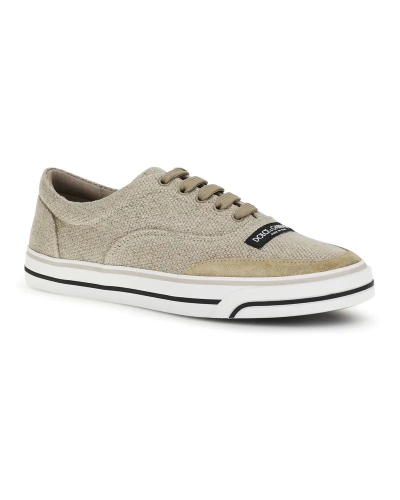 Dolce & Gabbana Men's Dg Sailing Linen Sneakers Beige-Cammello Beige/cammello Beige