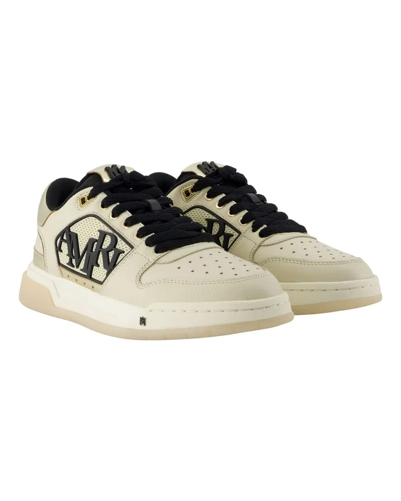 Amiri Men's Classic Low Sneakers -  Leather Beige Cowhide Shoes Beige