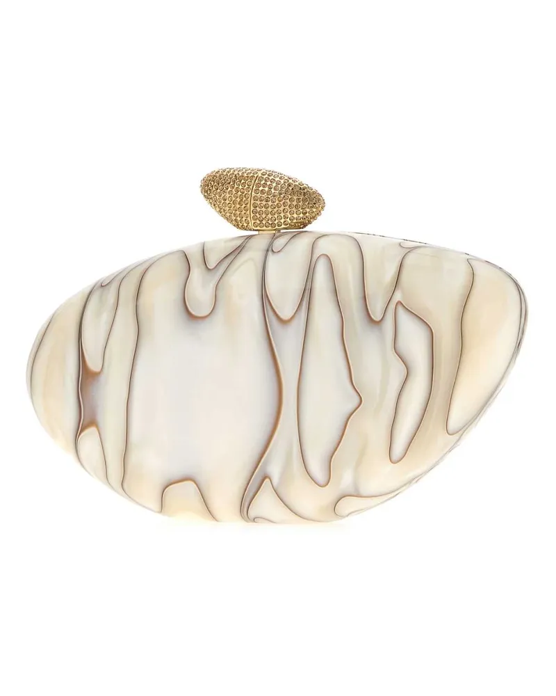 Benedetta Bruzziches Women's Printed Pvc Armonia Clutch Whitedune Borse A Mano Beige