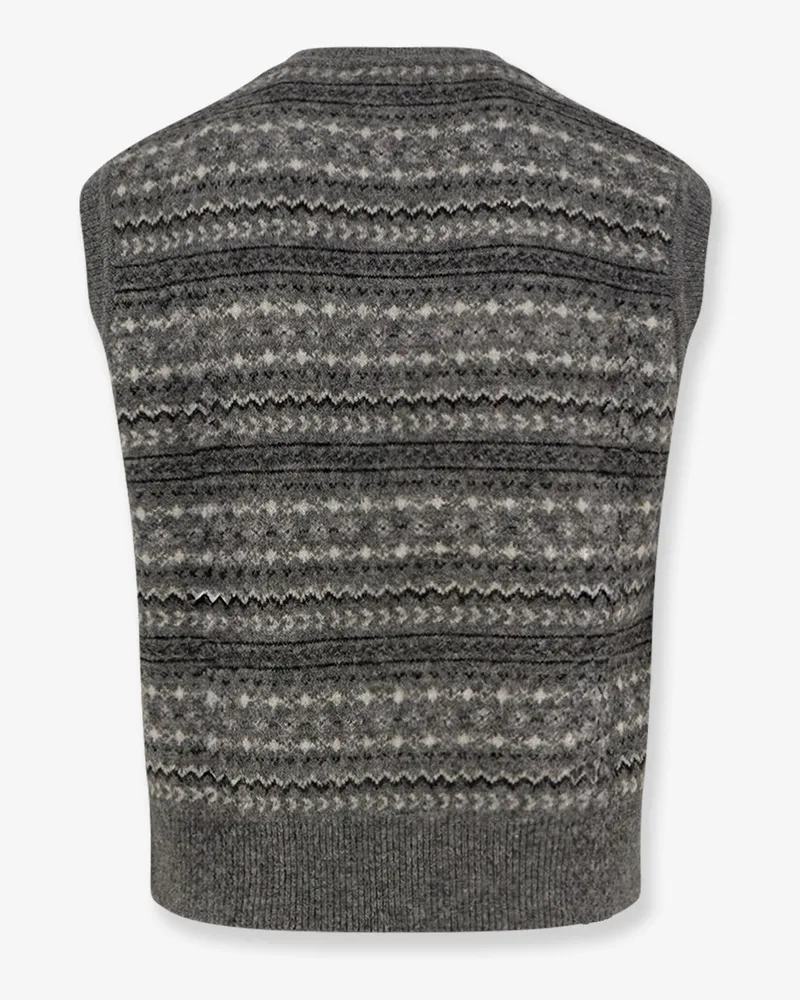 Dunst Unisex Knit Vest Grey Shell 1: Nylon Knitwear Sweater Gray