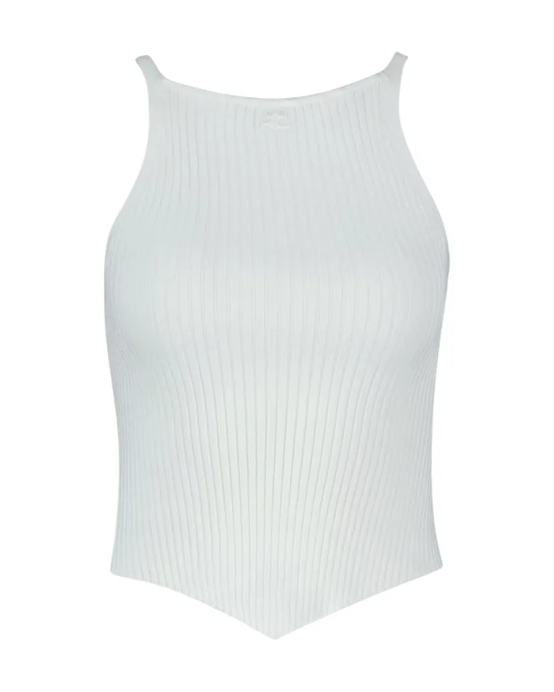 Courrèges Women Signature Pointy T-Shirt -  Viscose White Concept-Store Ready-To-Wear White