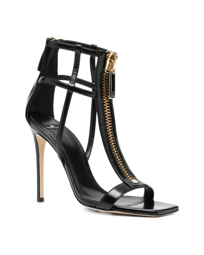 Elisabetta Franchi Cage Stiletto Sandal — Black Black
