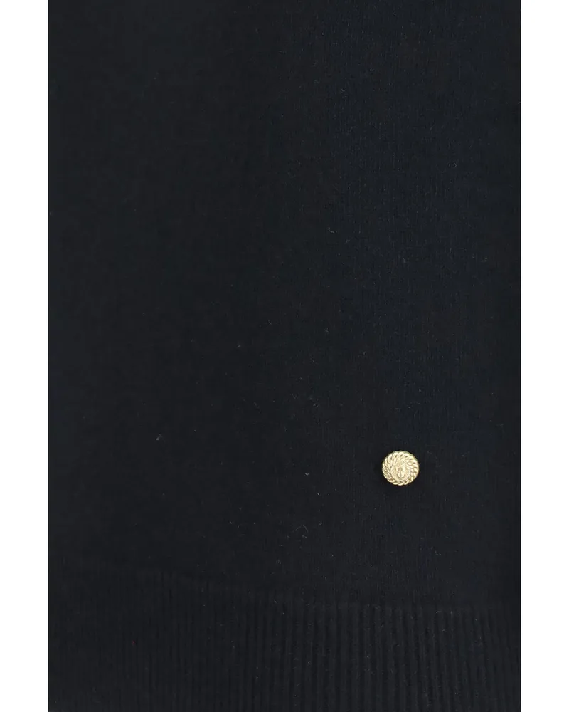 Balmain Women's Sweater Wool And Cashmere Black Merino Shirt Black