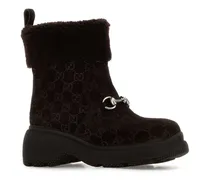 GG Suede Calf-Fold Boot — Brown