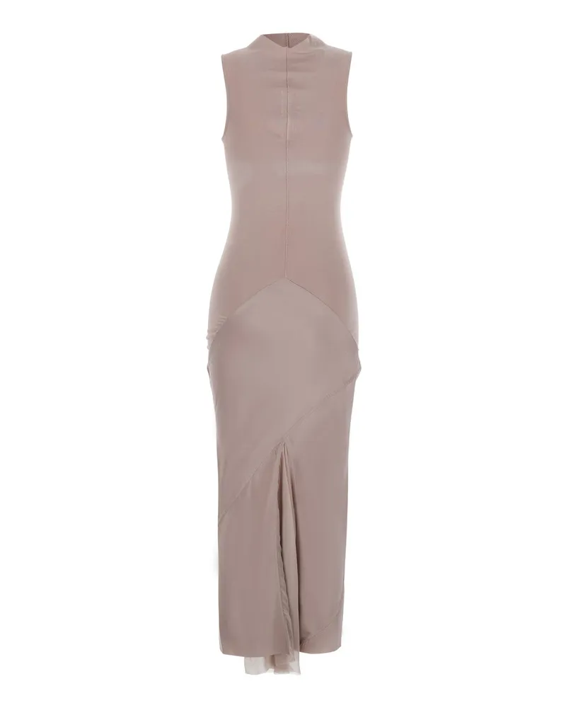Rick Owens Women's Sliced V-Neck Dress Pink Tech Fabric Pink