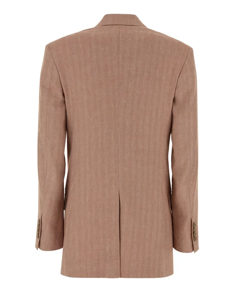 Jacob Cohën Women's Oversized Double-Breasted Linen-Blend Blazer Beige Blazers Beige
