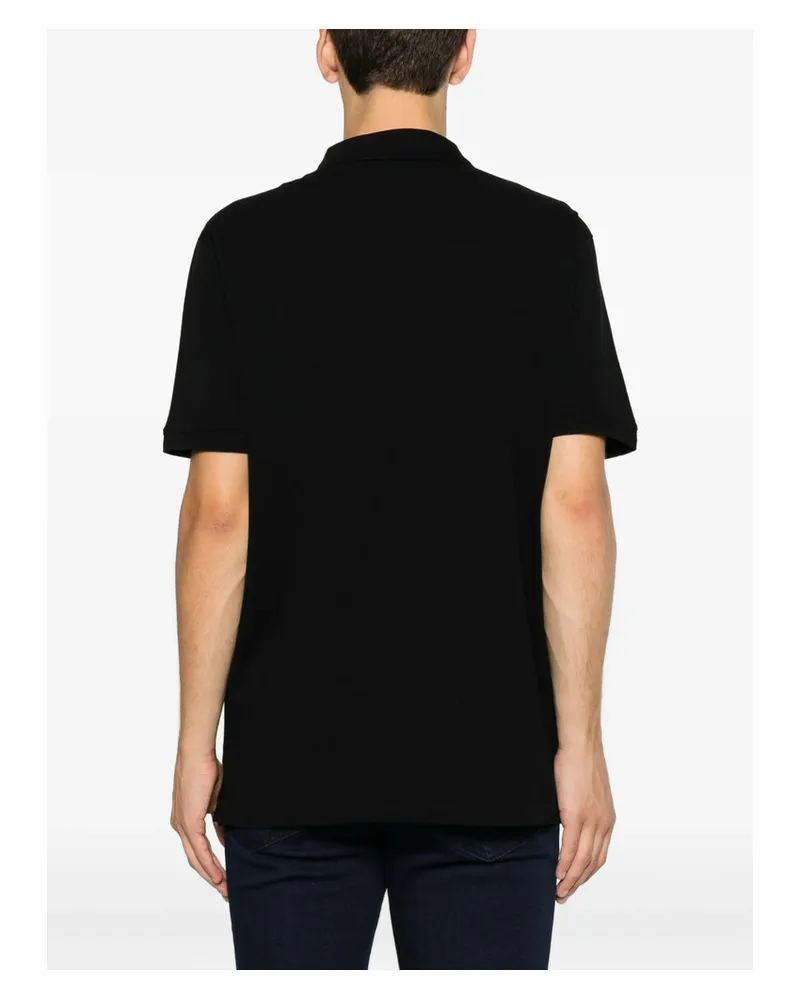 Emporio Armani Piqué Cotton Polo Shirt — Black Black