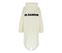 Cotton Hooded Raincoat — White