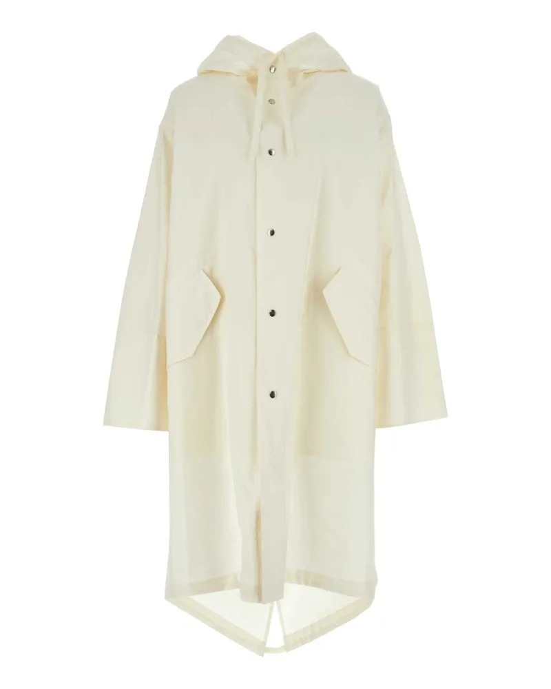 Jil Sander Cotton Hooded Raincoat — White White