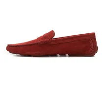 Suede Penny Loafer — Red