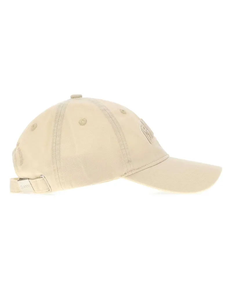 Ganni Women's Washed Cotton Baseball Cap Beige Organic Beige