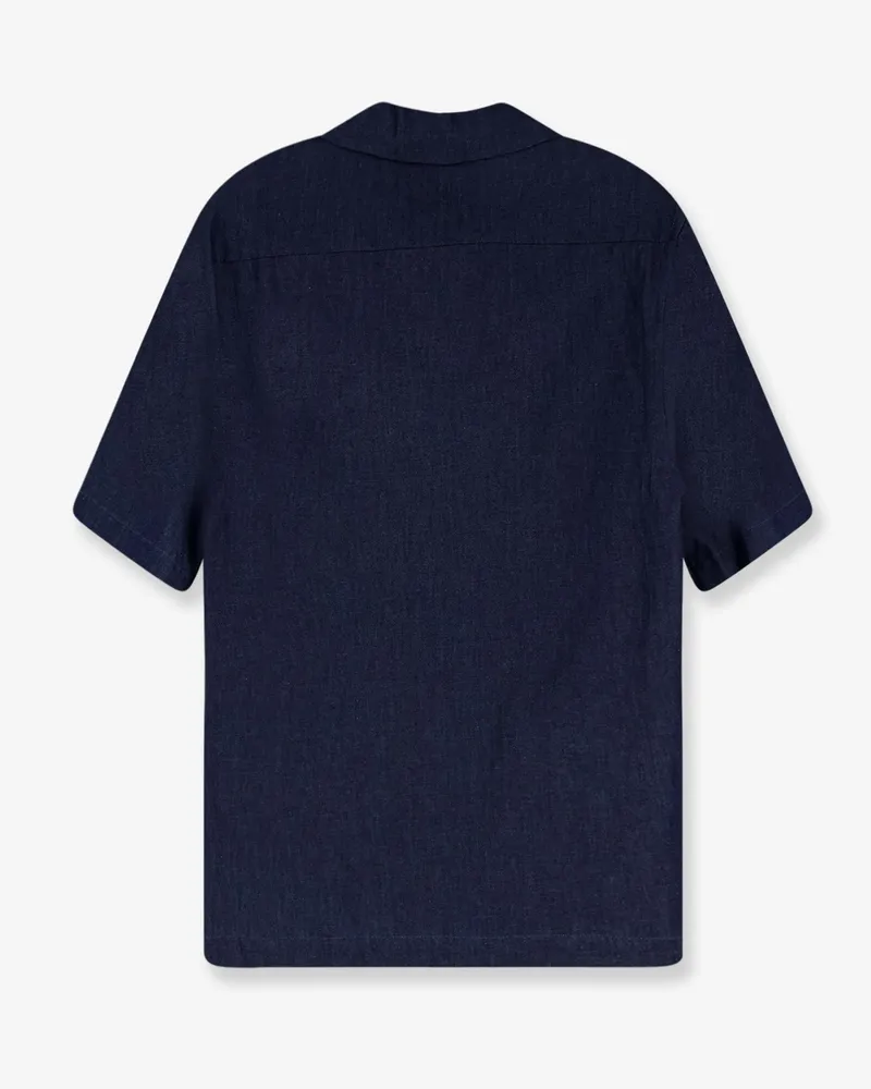 Hevò Men's Shirt Novolic Blue Denim Cotton Blue