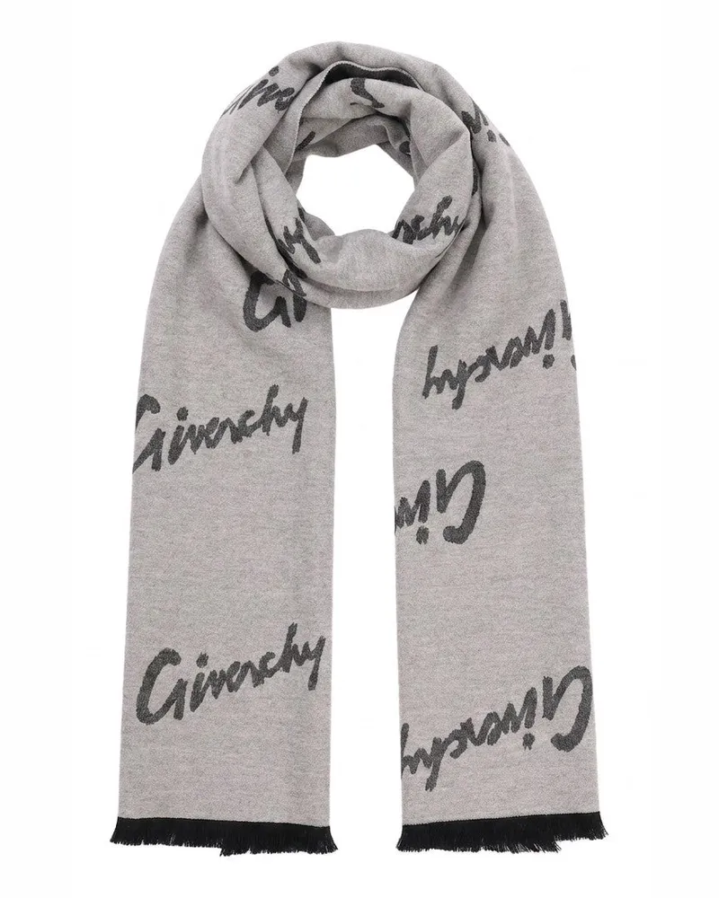Givenchy Women's Bicolor Wool Scarf Gray