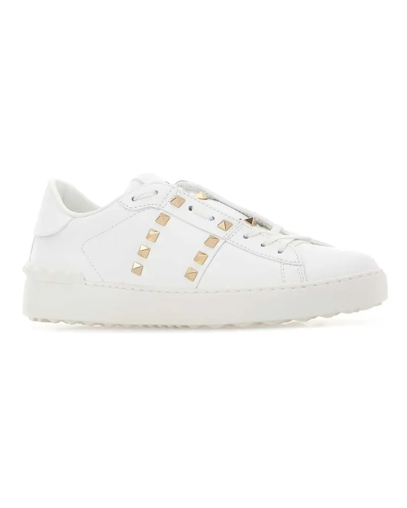 Valentino Garavani Women's White Leather Rockstud Untitled Sneakers Biancobiancobianco White