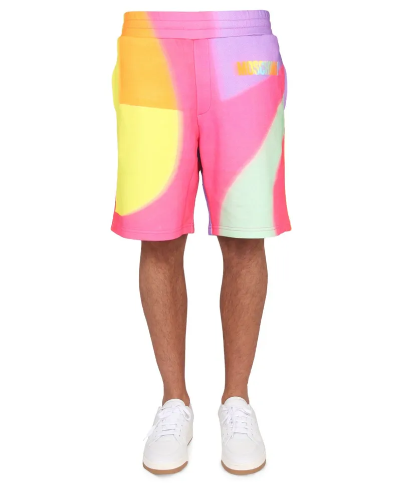 Moschino Cotton Sweatshirt Bermuda Shorts — Multicolor Multicolor