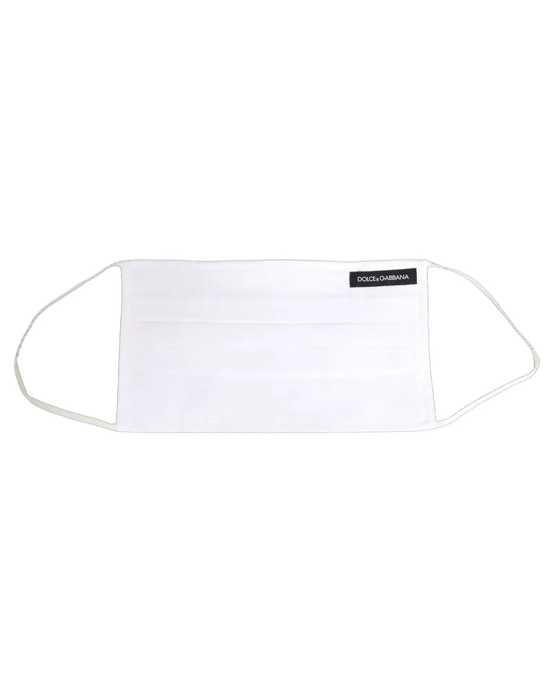 Dolce & Gabbana Cotton Pleated Face Mask — White White