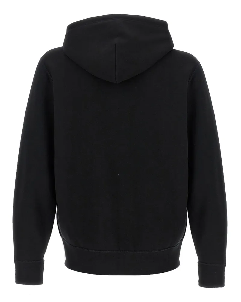 Ralph Lauren Logo-Embroidered Cotton Hoodie — Black Black