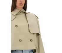 Belted Short Trench Coat — Beige