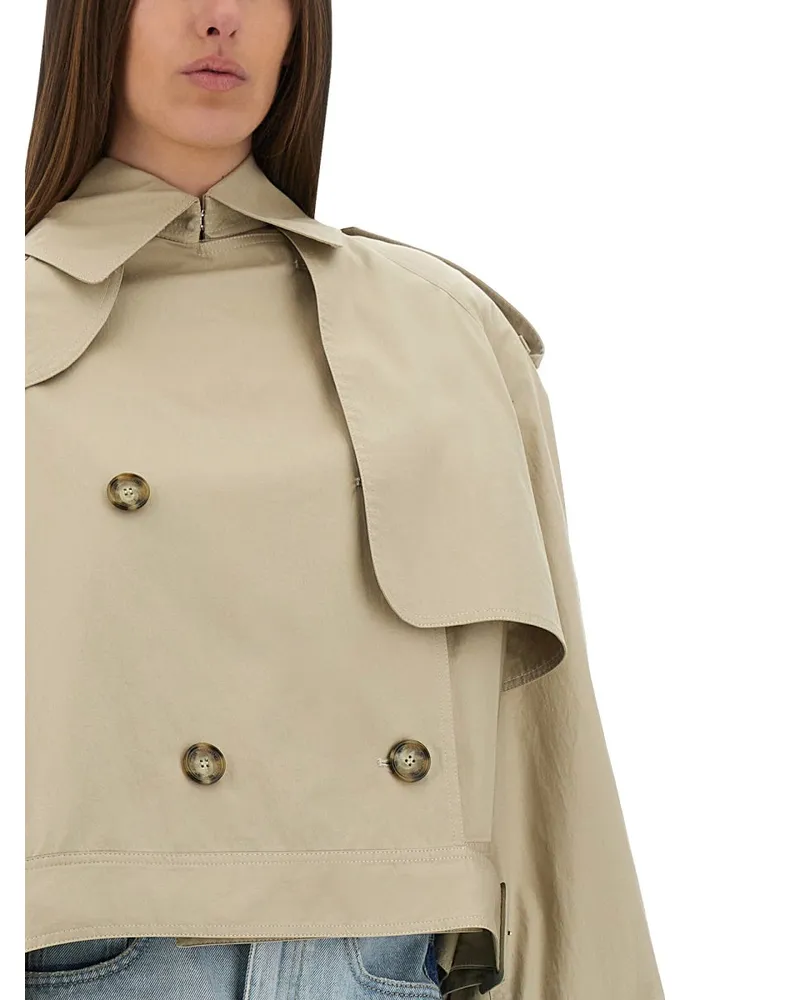 Stella McCartney Belted Short Trench Coat — Beige Beige