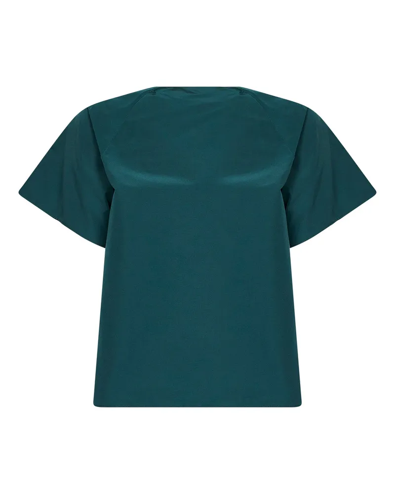 Max Mara Women's Blouse Wkdrecente Dark Green Taffeta Polyester Shirt Green