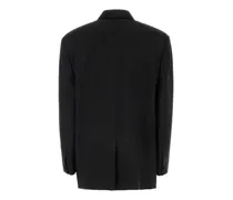 Women's Wool Blend Oversize Blazer Black Mohair Blazers