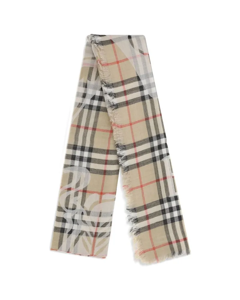 Burberry Men's Beige Wool Scarf Beige