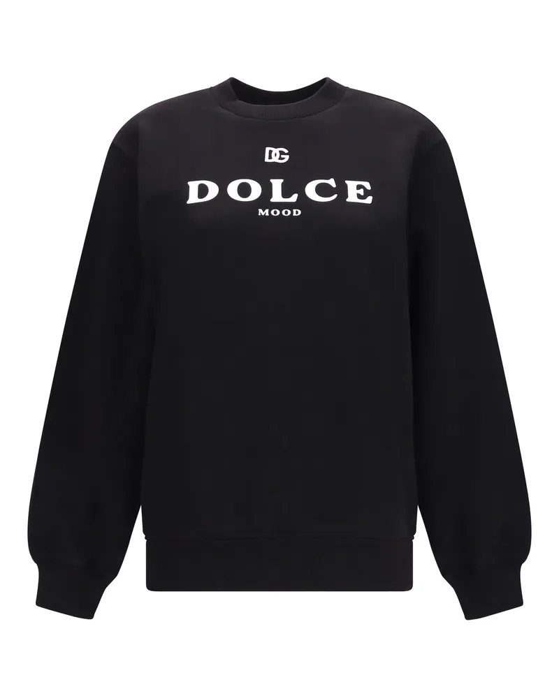 Dolce & Gabbana Women's Cotton Logo Crewneck Sweatshirt Black Sweatshirts Sweater Black