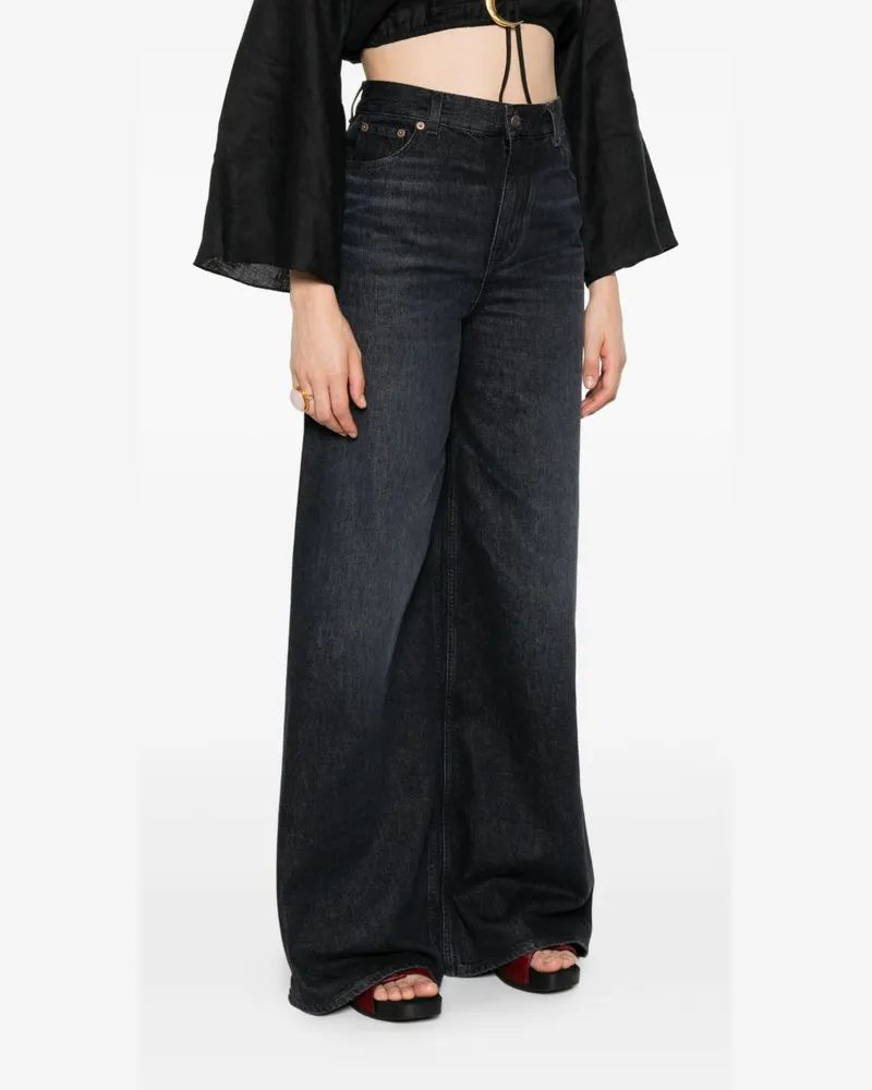 Chloé Wide-Leg High-Waist Jeans — Black Black