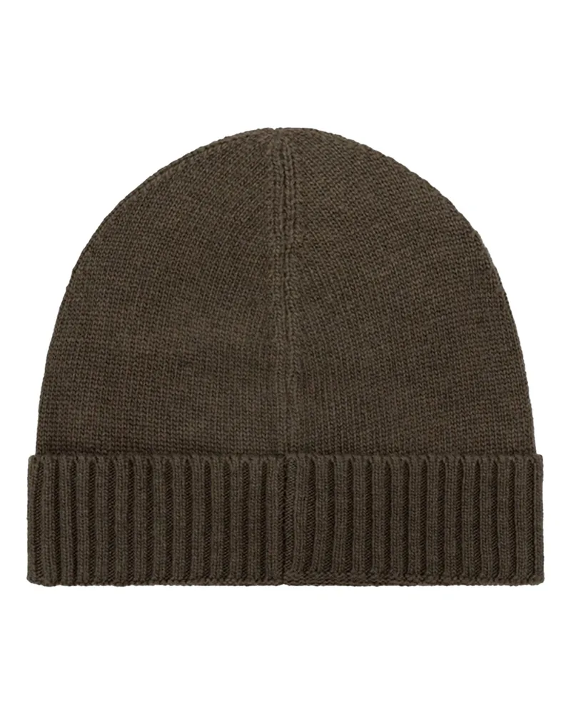Peuterey PEX0179 Wool-Blend Ribbed Beanie — Green Green