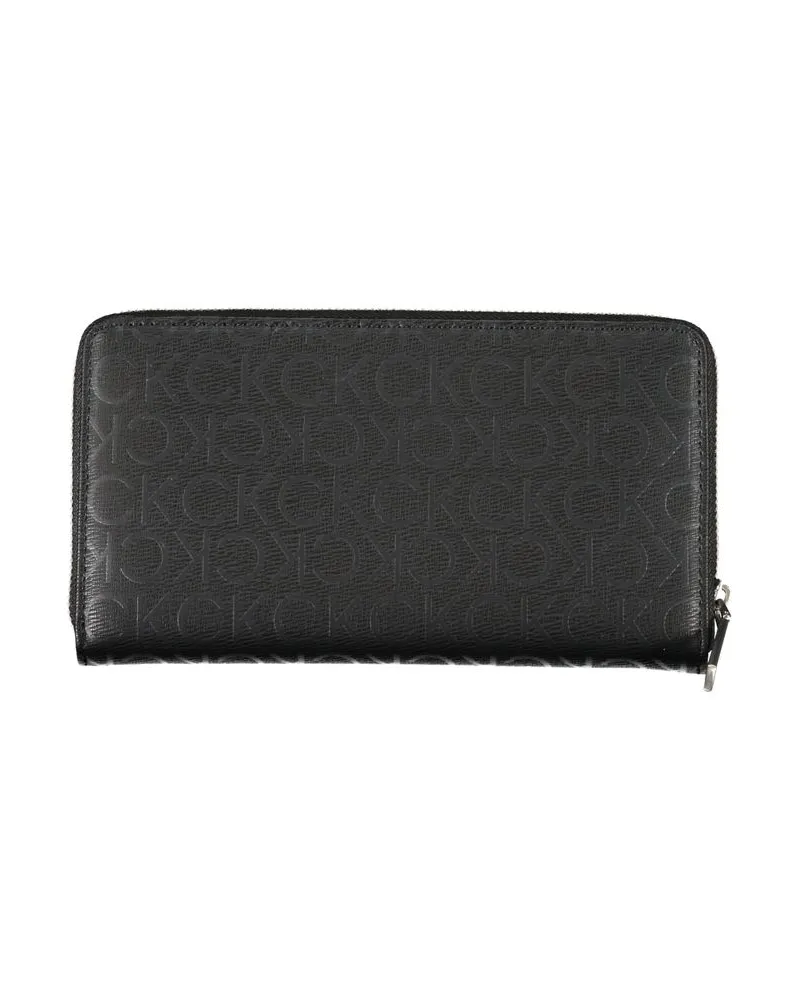 Calvin Klein Monogram Coated Canvas Wallet — Black Black