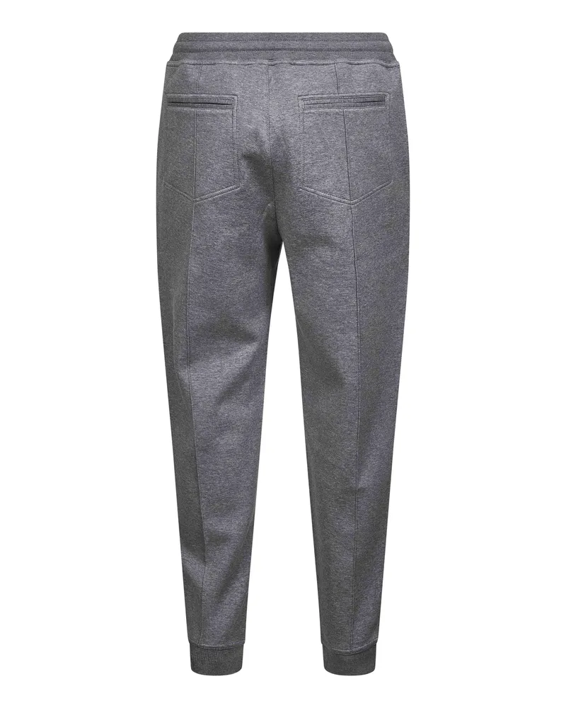 Brunello Cucinelli Men's Jogger Trousers Double Fleece Grey Cotton Gray
