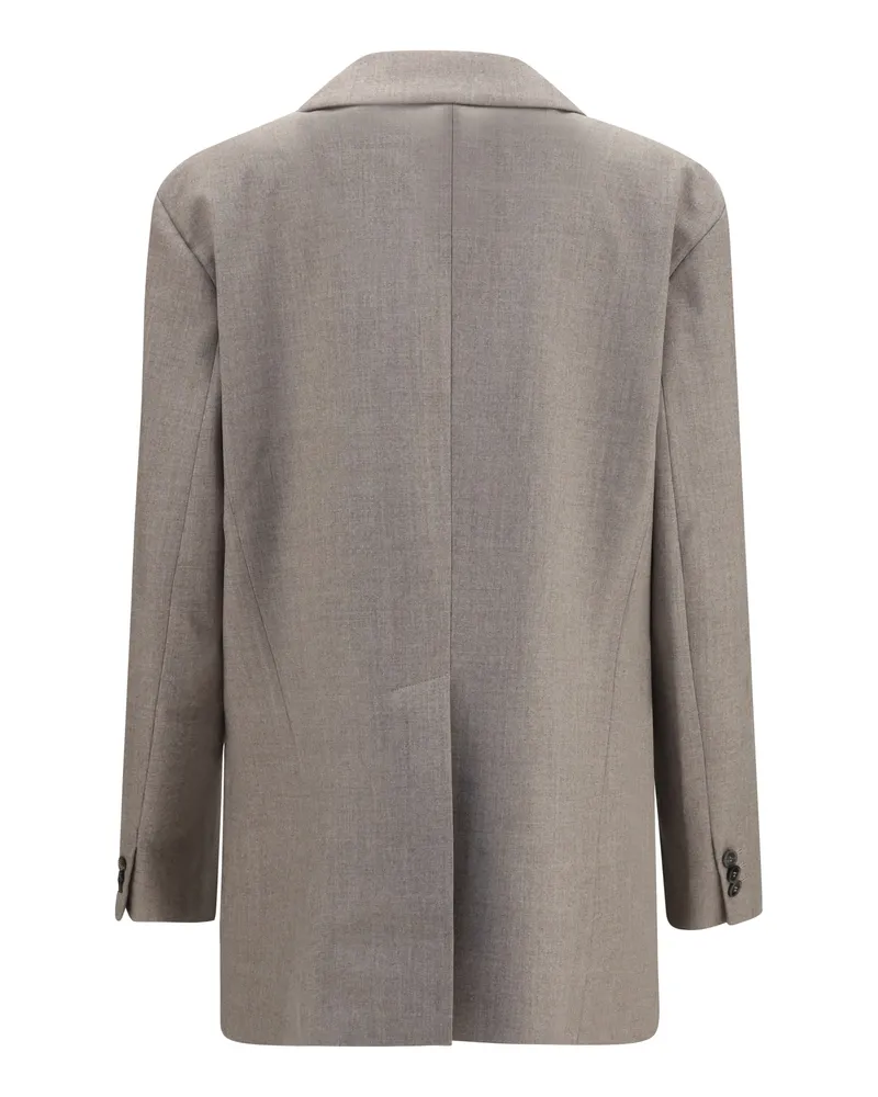 P.A.R.O.S.H. Women's Virgin Wool Double-Breasted Blazer Tortora Blazers & Vests Gray