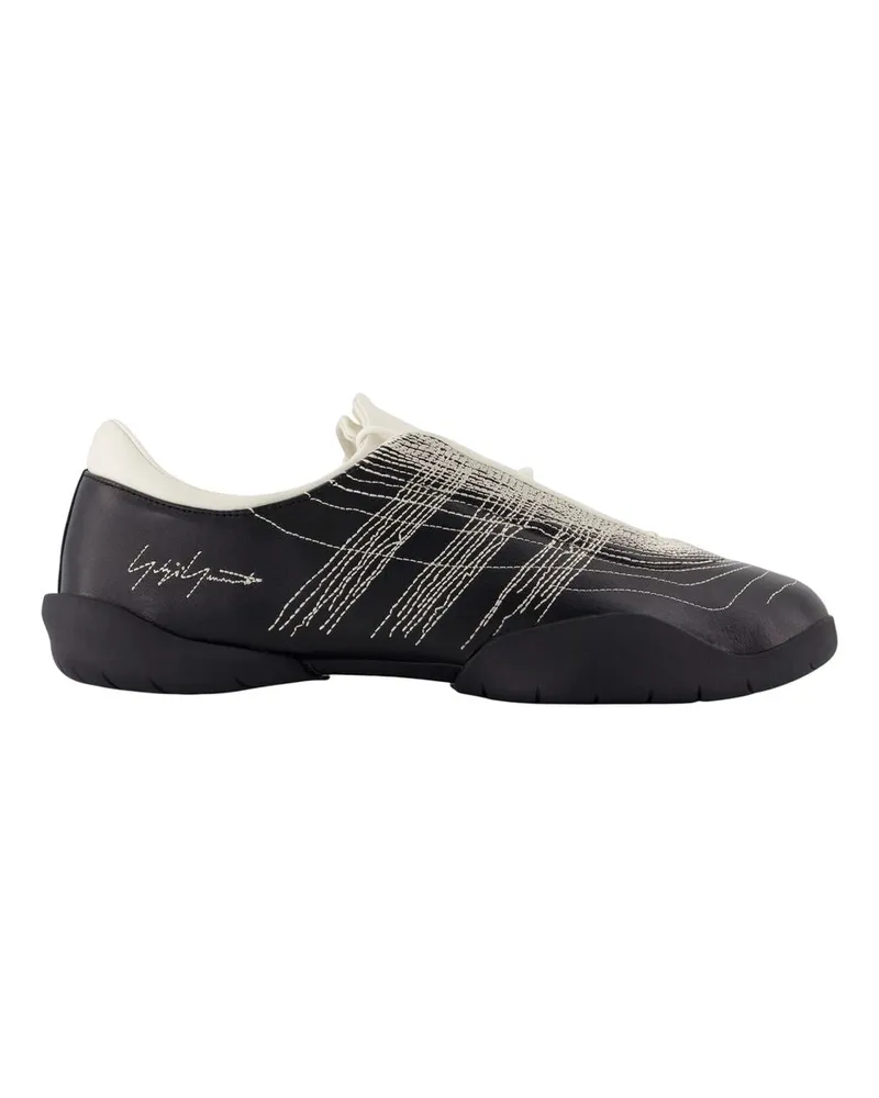 Y-3 Unisex Regu Embroidery Sneaker Black Calfskin Black