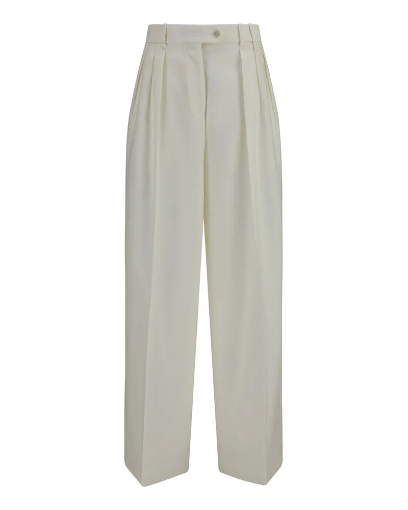 Calvin Klein Women's Pants Alexandra White Merino Wool Trousers White