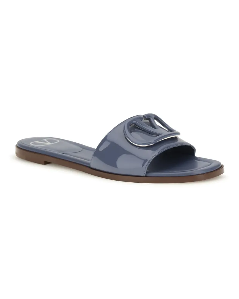 Valentino Garavani VLogo Slide Sandals — Blue Blue