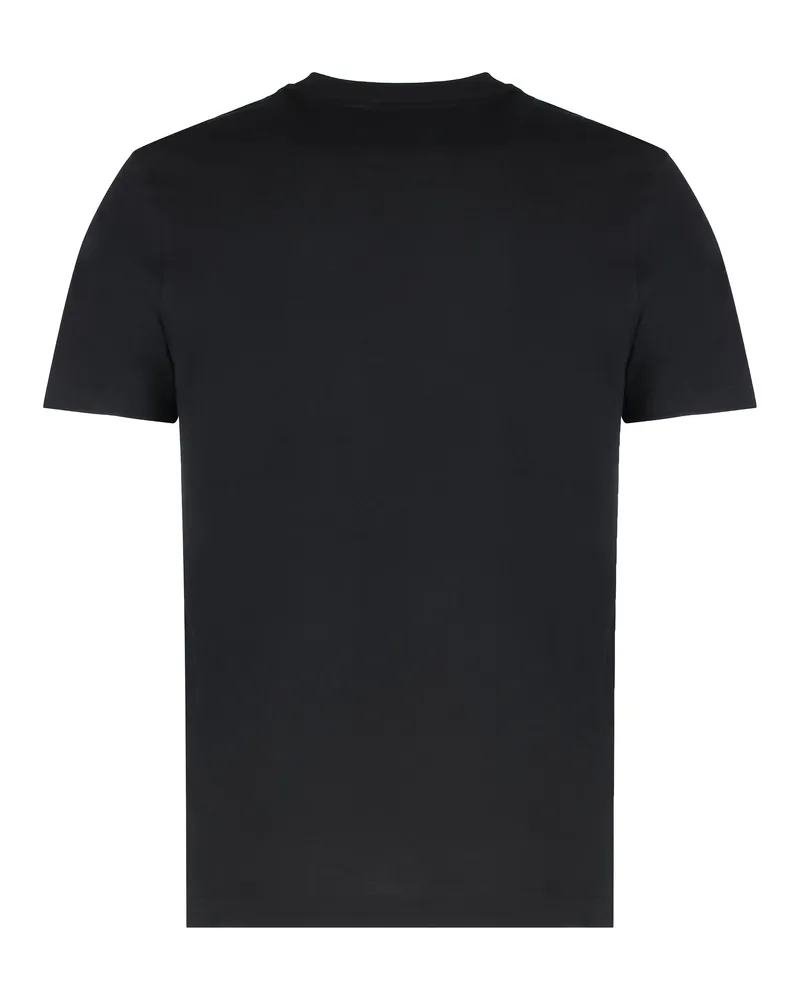Paul & Shark Logo-Embroidered Cotton Crew Neck T-Shirt — Black Black