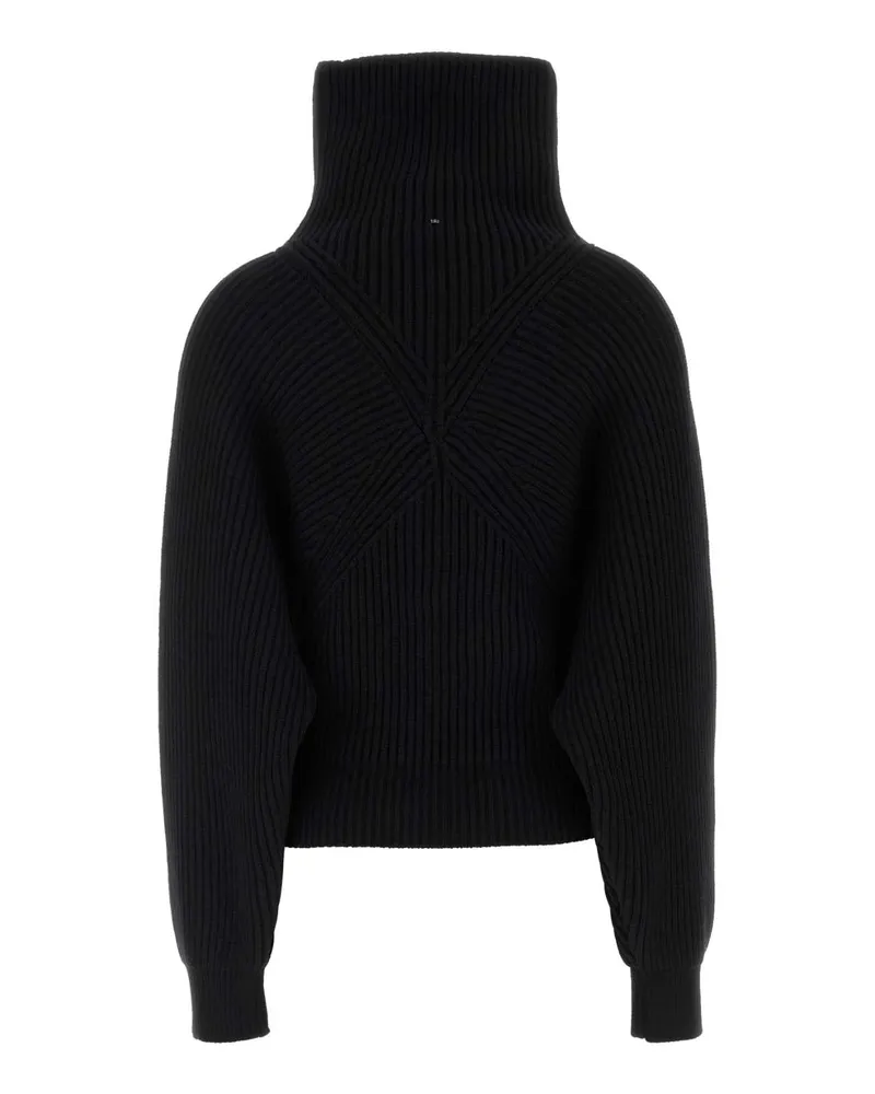 SPORTMAX Ribbed Wool-Blend Sweater — Black Black