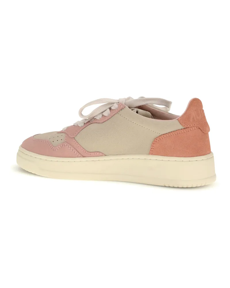 AUTRY Women's Sneakers Medalist Low Suede Papaya Papaya-Butter-Cameo Trainers Papaya/butter/cameo Pink