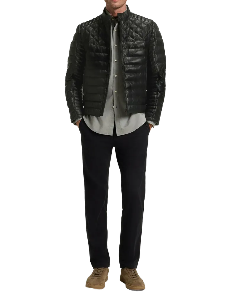 HUGO BOSS Men Jonn Nappa Leather Jacket Black Clothing > Coats Black