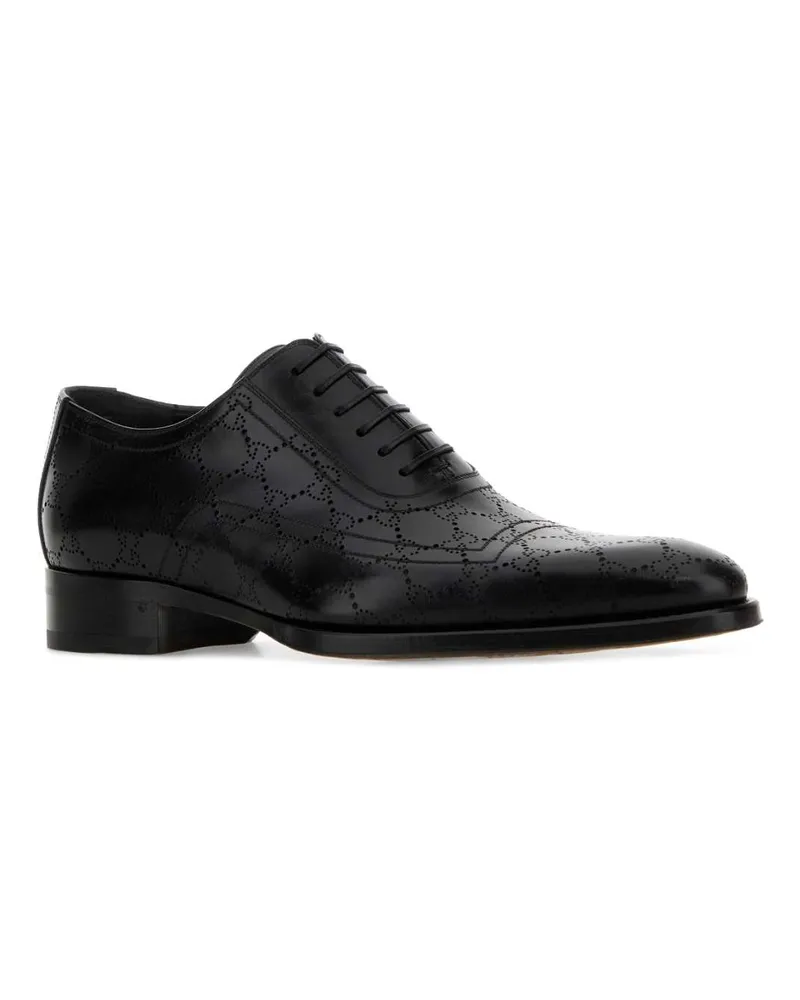 Gucci Men's Black Leather Lace-Up Shoes Scarpe Stringate Black