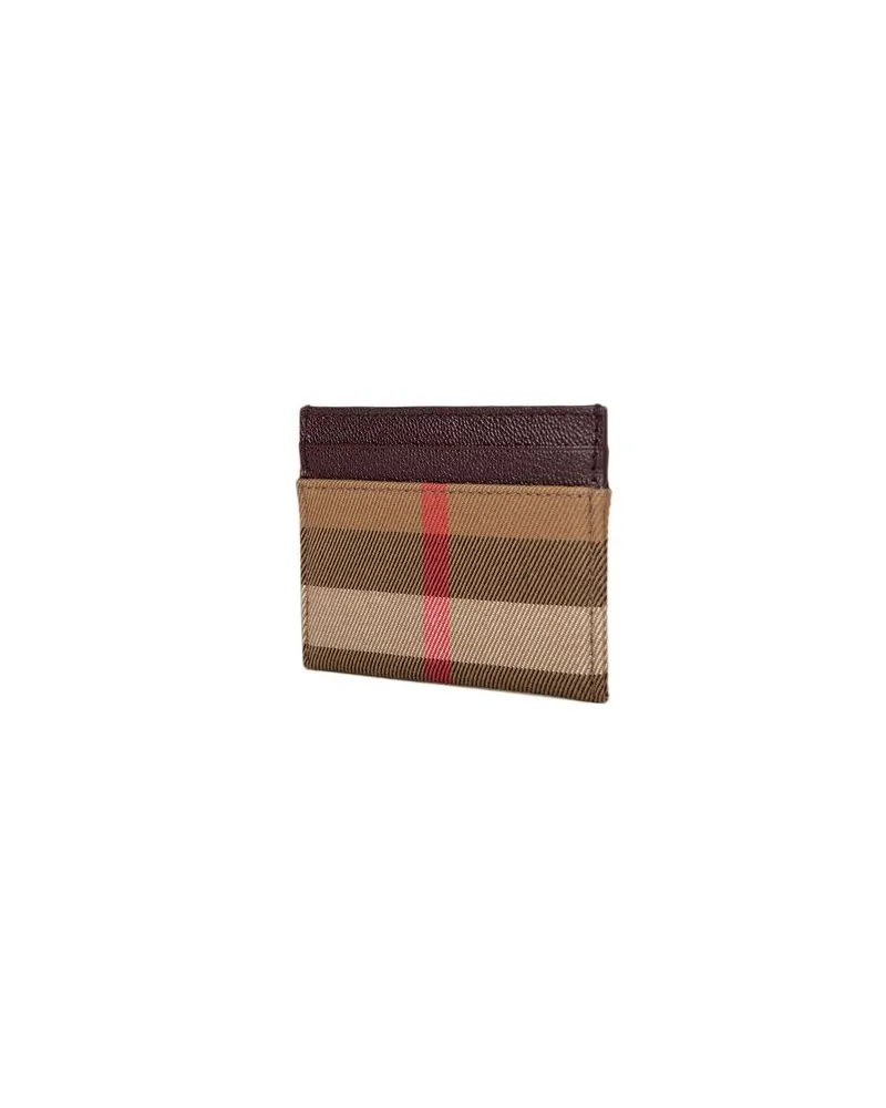 Burberry House Check Cotton Card Case — Brown Brown