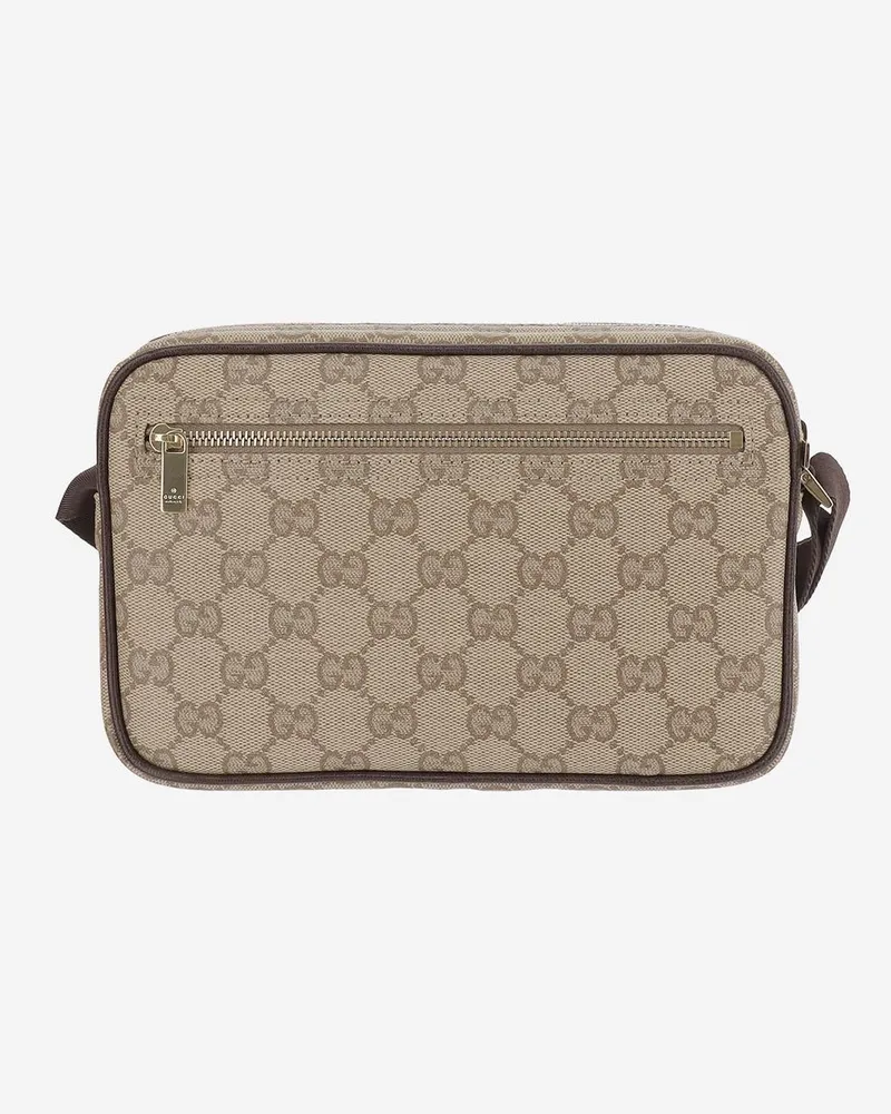 Gucci Unisex Mini Gg Shoulder Bag Beige Cotton Beige