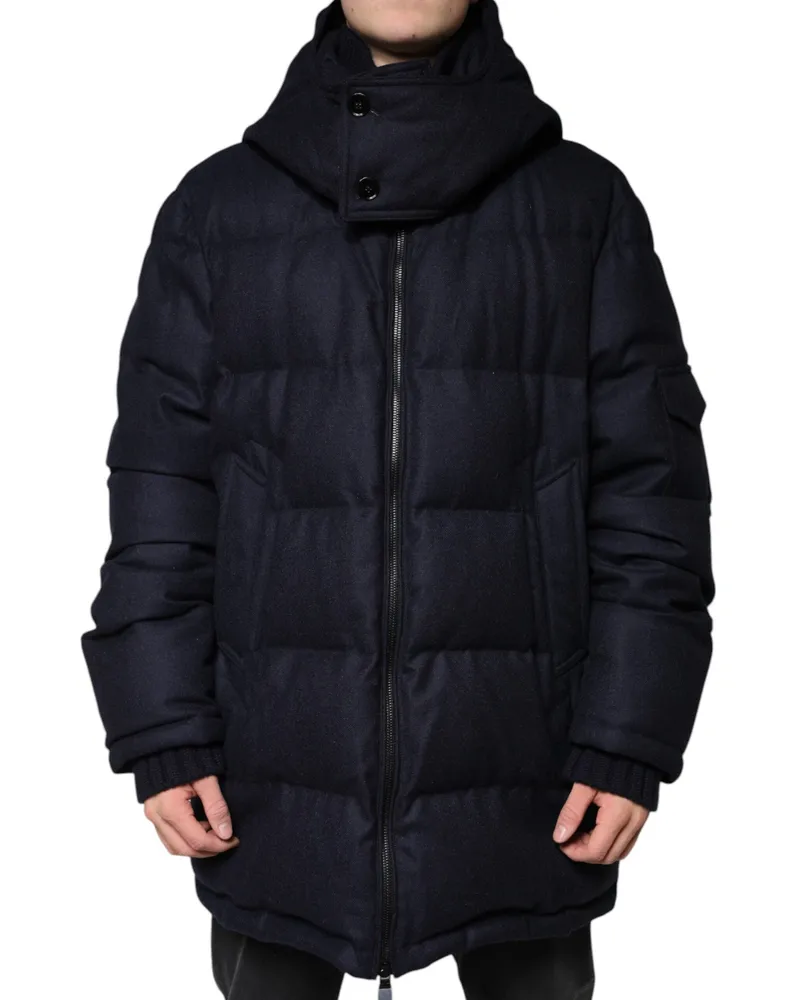 Dolce & Gabbana Nylon Hooded Puffer Down Jacket — Black Black