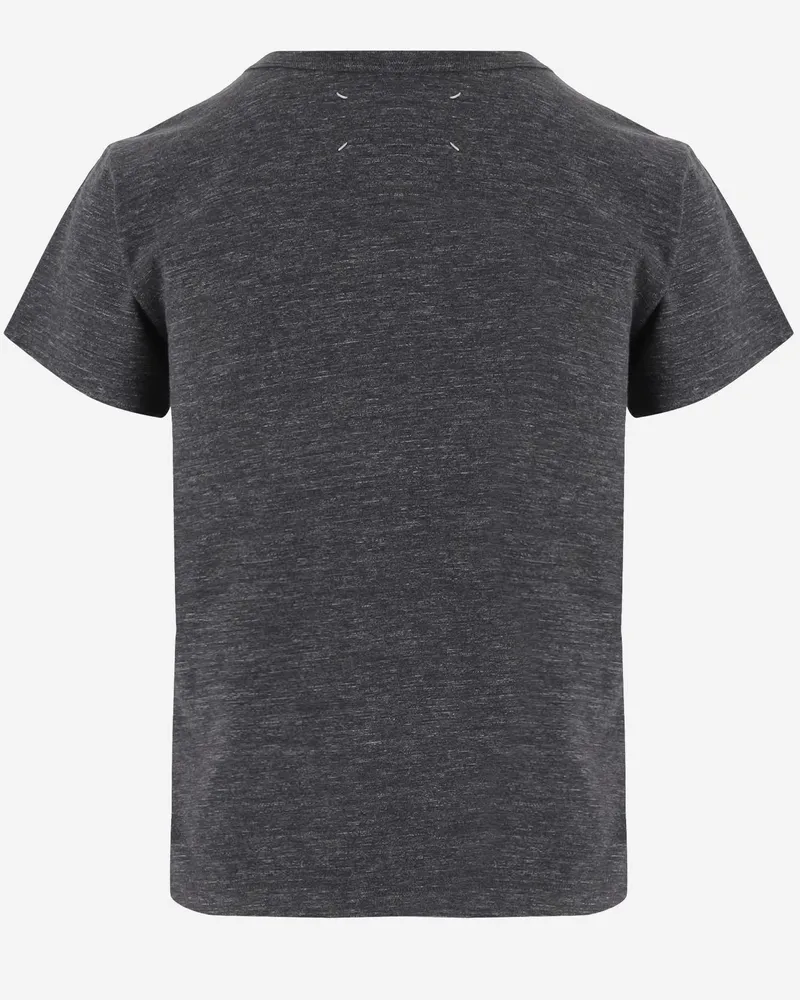 Maison Margiela Logo-Printed Cotton T-Shirt — Gray Gray