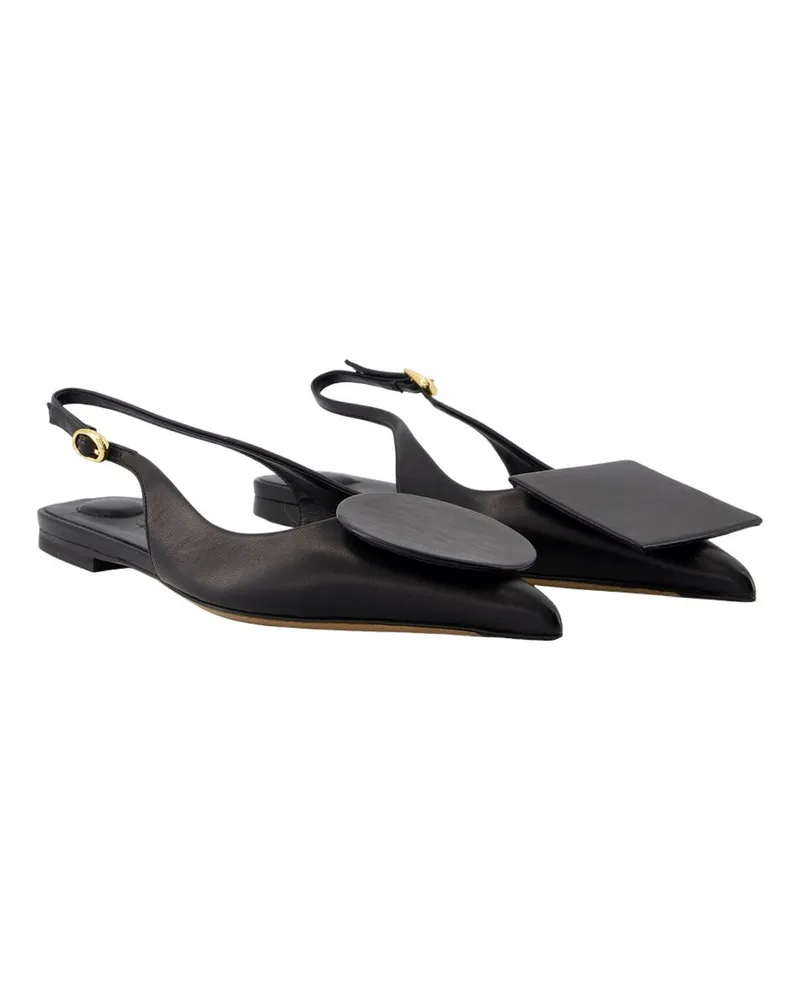 Jacquemus Women's Duelo P Slingback Flat Black Calfskin Black