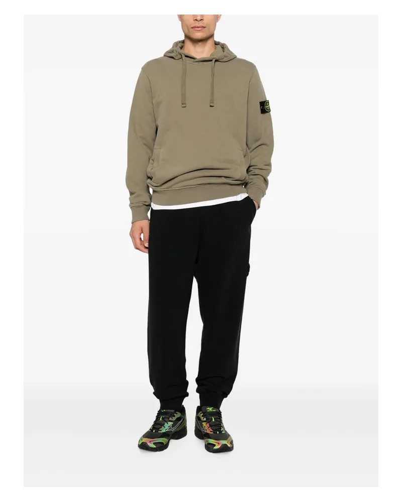 Stone Island Cotton Drawstring Hood Hoodie — Green Green