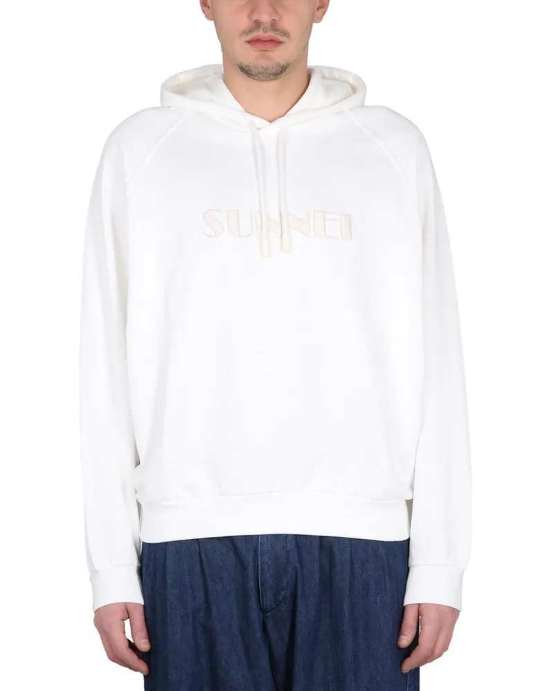 SUNNEI Logo-Embroidered Cotton Sweatshirt — Beige Beige